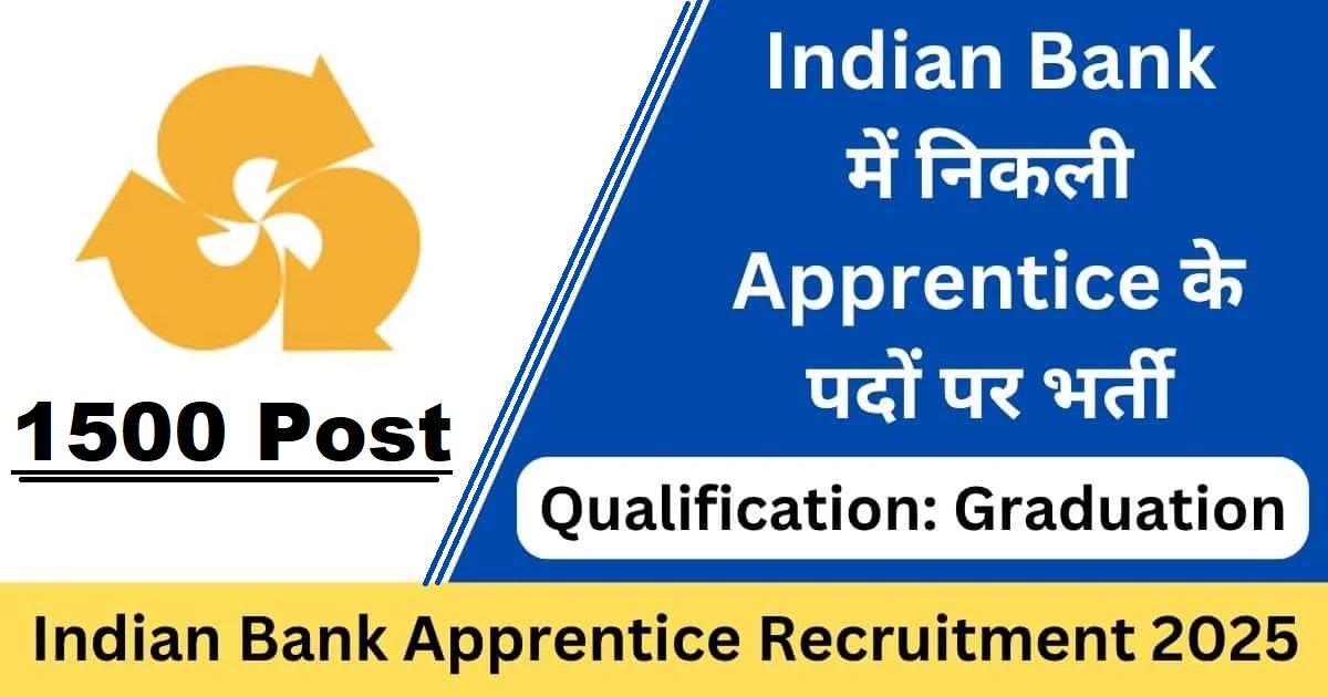 Indian Bank Apprentice Recruitment 2025: Complete Guide for 1500 Posts